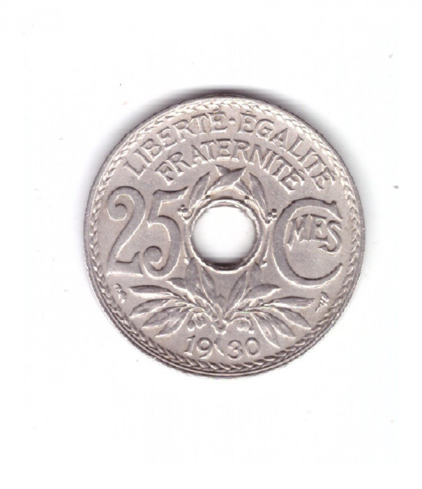 Moneda Franta 25 centimes 1930, stare foarte buna, curata