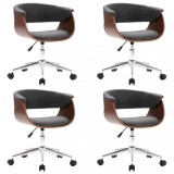 Cumpara ieftin Scaune de bucatarie pivotante, 4 buc., gri, textil