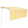 Copertina retractabila automat cu stor, galben &amp; alb, 3x2,5 m