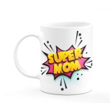 Cana alba personalizata, Super Mom, INOVATIX&reg;. 330 ml