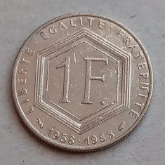 M3 C50 34 - Moneda foarte veche - Franta - 1 franc - omagiala - 1988