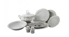 Serviciu masa portelan, VIVIEN decor ARGINT, 12 persoane, 44 piese - VAM 44 foto
