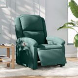 Cumpara ieftin Fotoliu rabatabil electric, verde &icirc;nchis, catifea