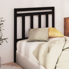 vidaXL Tăblie de pat, negru, 96x4x100 cm, lemn masiv de pin