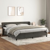 Cumpara ieftin Gossi pat box spring cu saltea, gri inchis, 200x200 cm, catifea