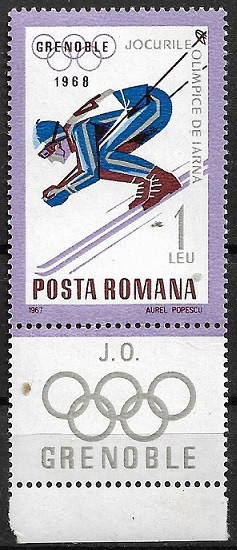 C1433 - Romania 1967 - J.O.Grenoble lei 1.00(1/7)
