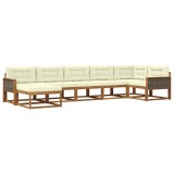 vidaXL Set de canapele de exterior cu pernă 7 pcs Natural și Crem 3382738