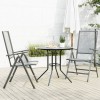 Set scaune de grădină rabatabile, 3 buc., antracit, oțel vopsit