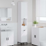vidaXL Dulap de baie &icirc;nalt cu ușă Alb 31.5 x 33 x 190 cm Lemn compozit