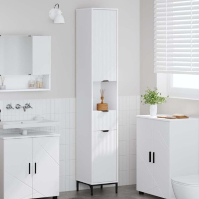 vidaXL Dulap de baie &amp;icirc;nalt cu ușă Alb 31.5 x 33 x 190 cm Lemn compozit 883404 foto