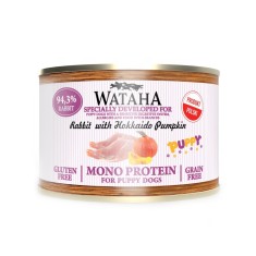 Conserva Wataha MONO PROTEIN Puppy, 94, 3% Carne, Cu Iepure, Mar Si Dovleac Hokkaido, 200g