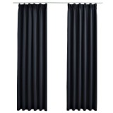 Cumpara ieftin Draperii opace cu carlige, 2 buc., antracit, 140 x 245 cm