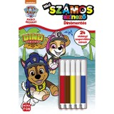 Mancs Őrj&aacute;rat - Mini sz&aacute;mos sz&iacute;nező - D&iacute;n&oacute;ment&eacute;s - 24 oldalnyi szuper vid&aacute;m sz&iacute;nező, 5 darab filctollal