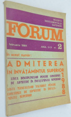 Revista Forum nr. 2 1988 admiterea in invatamantul superior foto