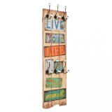 Cuier de perete cu 6 carlige, 120 x 40 cm, LIVE LIFE GartenMobel Dekor, vidaXL