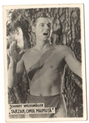 CPIB 21569 - FOTOGRAFIE - JOHNNY WEISSMULLER - TARZAN, &amp;quot;OMUL MAIMUTA&amp;quot; foto