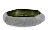 Cumpara ieftin Bol decorativ sticla gri verde Mirissa 46x11.5 cm