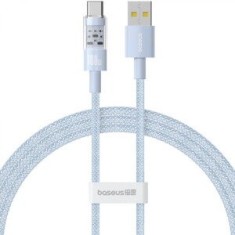 Cablu alimentare si date Baseus Gem, Fast Charging Data Cable pt. smartphone, USB la USB Type-C 100W, 2m, albastru