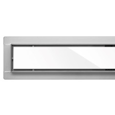 FALA Rigola liniara cu sticla alba 80cm