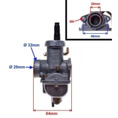 Carburator ATV Mini Cross 125cc 4T 17mm