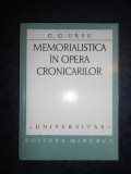 G. G. URSU - MEMORIALISTICA IN OPERA CRONICARILOR (Universitas)