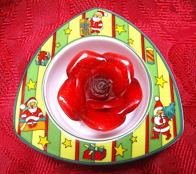 SFESNIC / SUPORT LUMANARE DIN PORTELAN DECOR DE IARNA CU MOS CRACIUN 11 CM foto