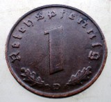 B.034 GERMANIA 1 REICHSPFENNIG 1937 D, Europa, Bronz