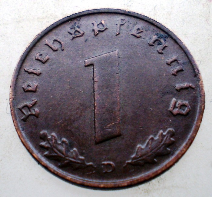 B.034 GERMANIA 1 REICHSPFENNIG 1937 D