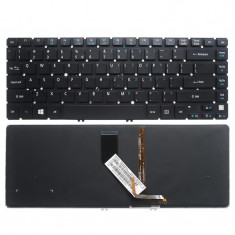 Tastatura laptop Acer Aspire V3-112P neagra US fara rama cu iluminare foto