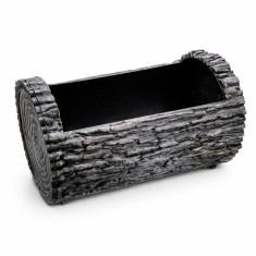 Vas flori dreptunghiular pentru gradina, model scoarta copac, 34 x 21 cm, aspect rustic