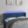 VidaXL Tăblie de pat cu LED, albastru &icirc;nchis, 147x16x78/88 cm, catifea 3123526