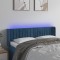 vidaXL Tăblie de pat cu LED, albastru &icirc;nchis, 147x16x78/88 cm, catifea 3123526