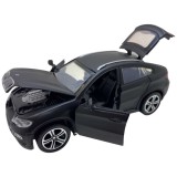Macheta metal replica BMW X6 negru mat cu lumini si sunet