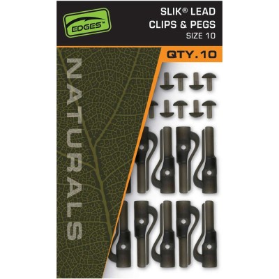 Clips Plumb Pierdut + Pin Fox Edges Naturals Lead Clip &amp;amp; Pegs Nr.10, 10buc/pac foto
