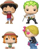 Set 4 figurine - Pop! Animation - One Piece - Monkey D. Luffy, Roronoa Zoro, Nami &amp; Sanji | Funko