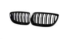 Set 2 grile duble, negru lucios, M Design pentru BMW E92 Nonfacelift