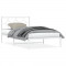 Cadru de pat din metal cu tablie, alb, 107x203 cm GartenMobel Dekor