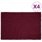 Cumpara ieftin Patura din Blana sintetica de Iepure 4 pcs Rosu Bordeaux