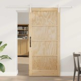 Ușă glisantă cu set de accesorii 93x202 cm Lemn masiv Pin