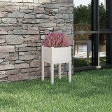 Cumpara ieftin Jardinieră de grădină, alb, 40x40x70 cm, lemn masiv de pin