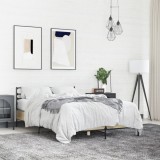 VidaXL Cadru de pat, stejar sonoma, 140x200cm, lemn prelucrat și metal