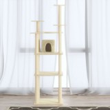 Cumpara ieftin Ansamblu pisici cu st&acirc;lpi din funie de sisal, crem, 171 cm