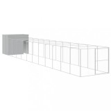 Cumpara ieftin Cusca caine &amp; tarc gri deschis 214x1273x181 cm otel galvanizat