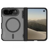 Husa MagSafe pentru Apple iPhone Duo, Nillkin, Super Frosted Shield, Neagra Transparenta Satinata