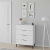 Comoda Adore Oryana, 4 sertare, Alb - Nuc, 80 x 104 x 44 cm