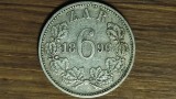 Cumpara ieftin Africa de sud ZAR -moneda colectie foarte rara- 6 pence 1896 argint - tiraj 205k - valoare catalog mare ! stare buna / foarte buna !