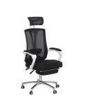 Scaun birou egonomic cu suport picioare OFF 420, mesh, suport lombar ajustabil, inaltime reglabila, 110 kg, negru