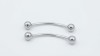 Piercing Curbat din Argint 925 Model Banana Barbell cu Bile Lucioase