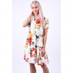 Rochie Florala Vila Rosalina Alb foto