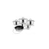 Set 5 Oale Inox Kinghoff + Tigaie Marmorata cu Capac, Gri - Compatibil Inductie